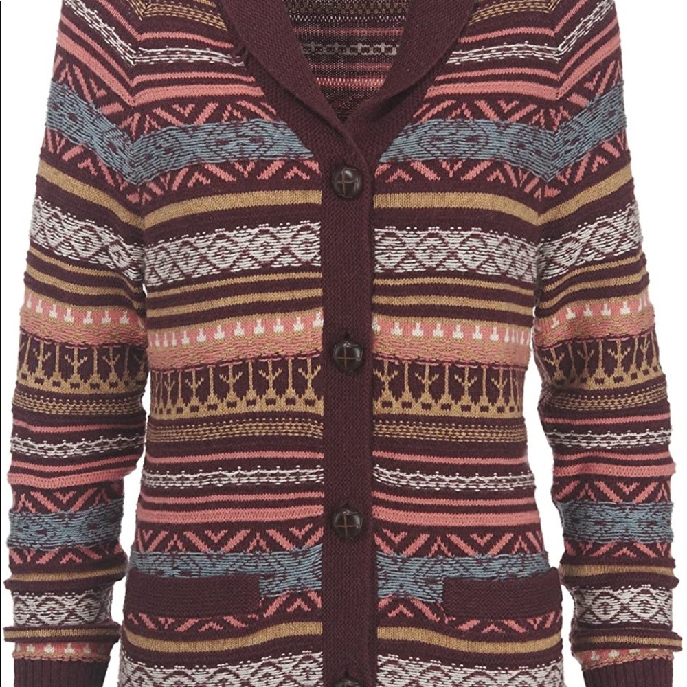 NWT WOOLRICH Cardigan Sweater Blazing Star Fair Isle Warm Cozy - Picture 15 of 15